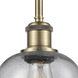 Ballston Belfast LED 6 inch Antique Brass Pendant Ceiling Light in Seedy Glass, Ballston