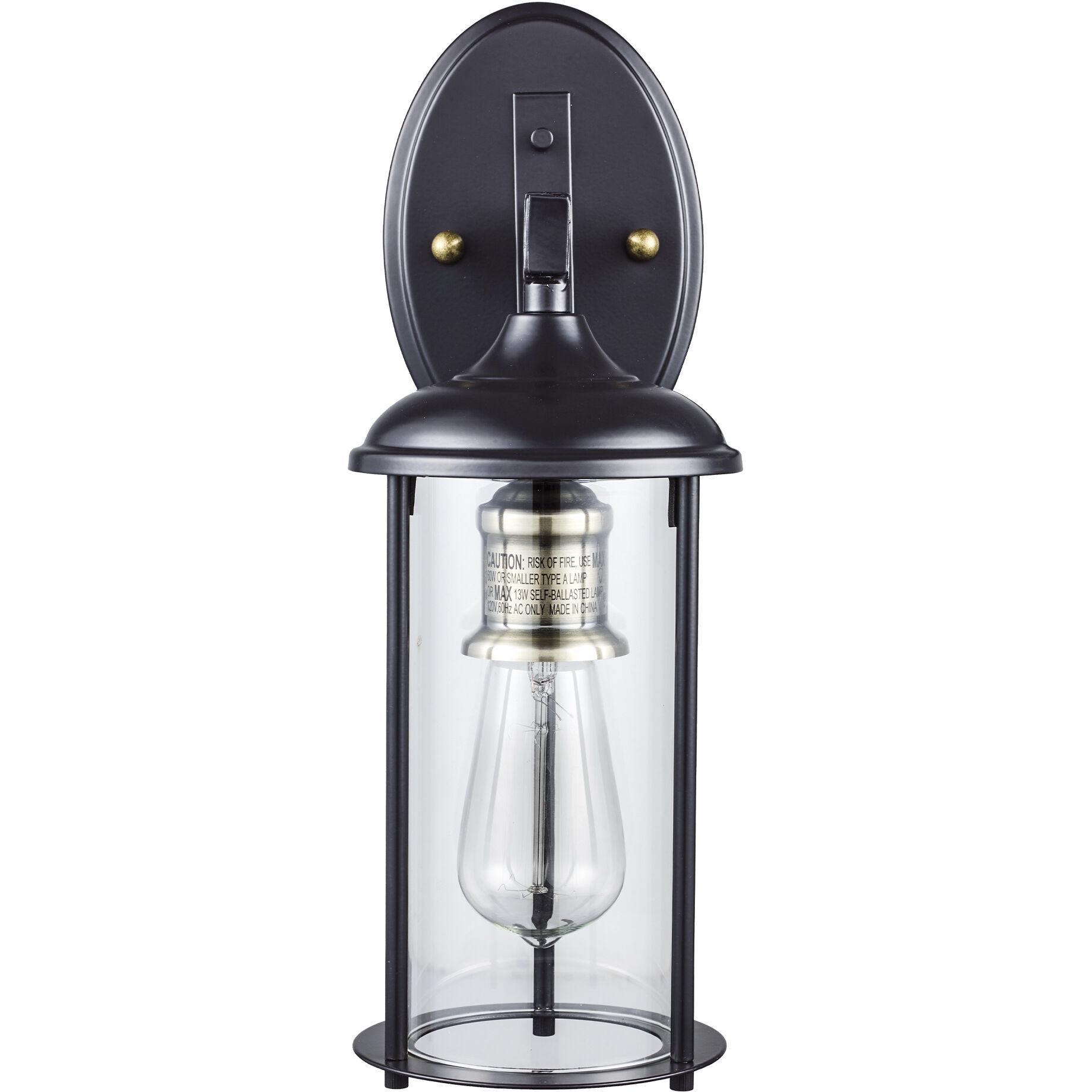 Blues 1 Light 16 inch Rubbed Oil Bronze and Antique Brass Outdoor Wall Lantern