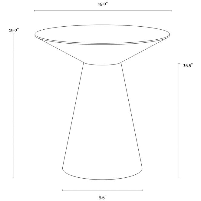 Carmel 19 X 19 inch Yellow Gold End Table