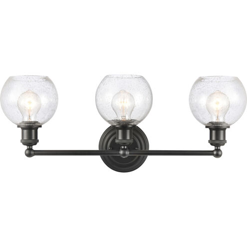 Concord LED 24 inch Matte Black Bath Vanity Light Wall Light in Seedy Glass