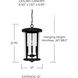 Howell 4 Light 12 inch Black Outdoor Hanging Lantern