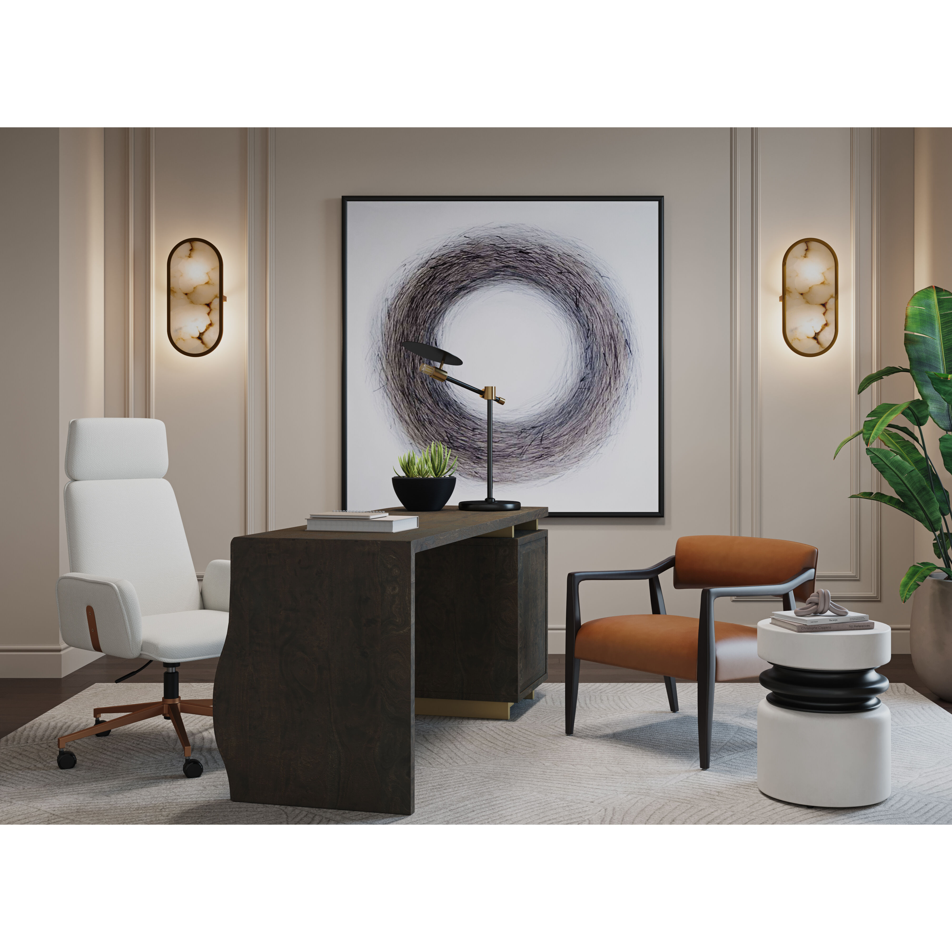 Kalev Chacha Cream Office Chair