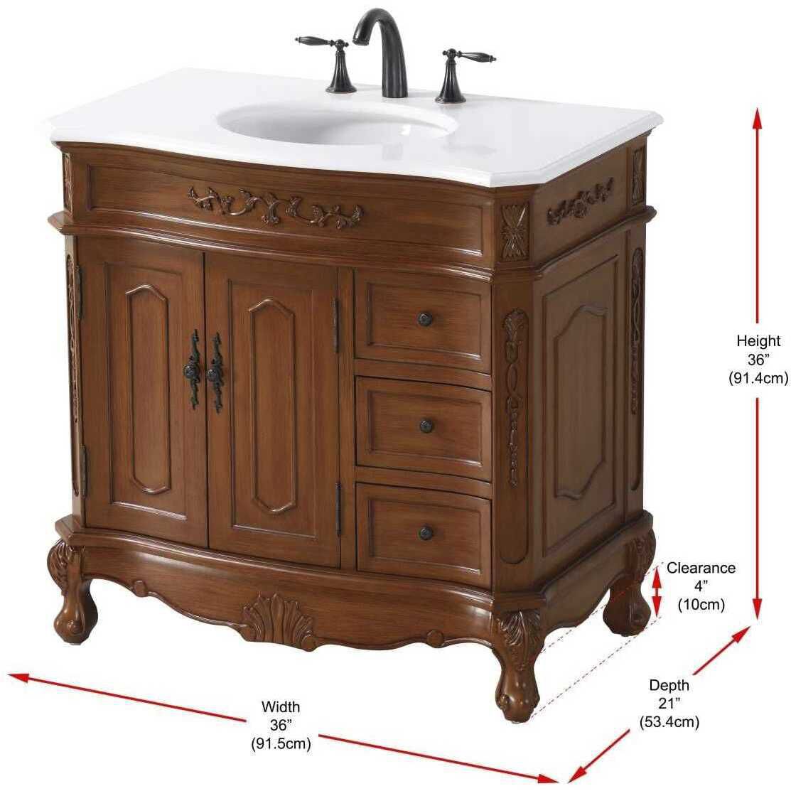 Danville 36 X 36 inch Teak Bathroom Vanity Cabinet