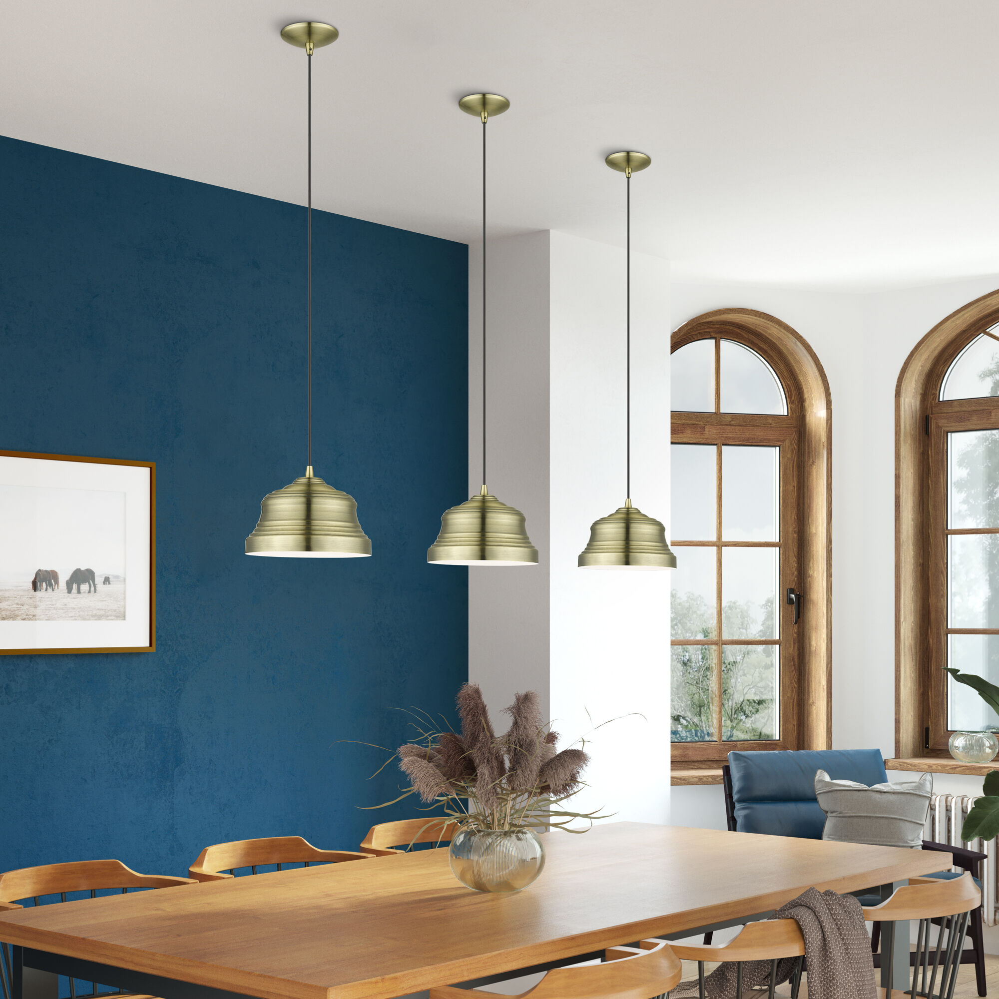 Endicott 1 Light 10 inch Antique Brass Pendant Ceiling Light