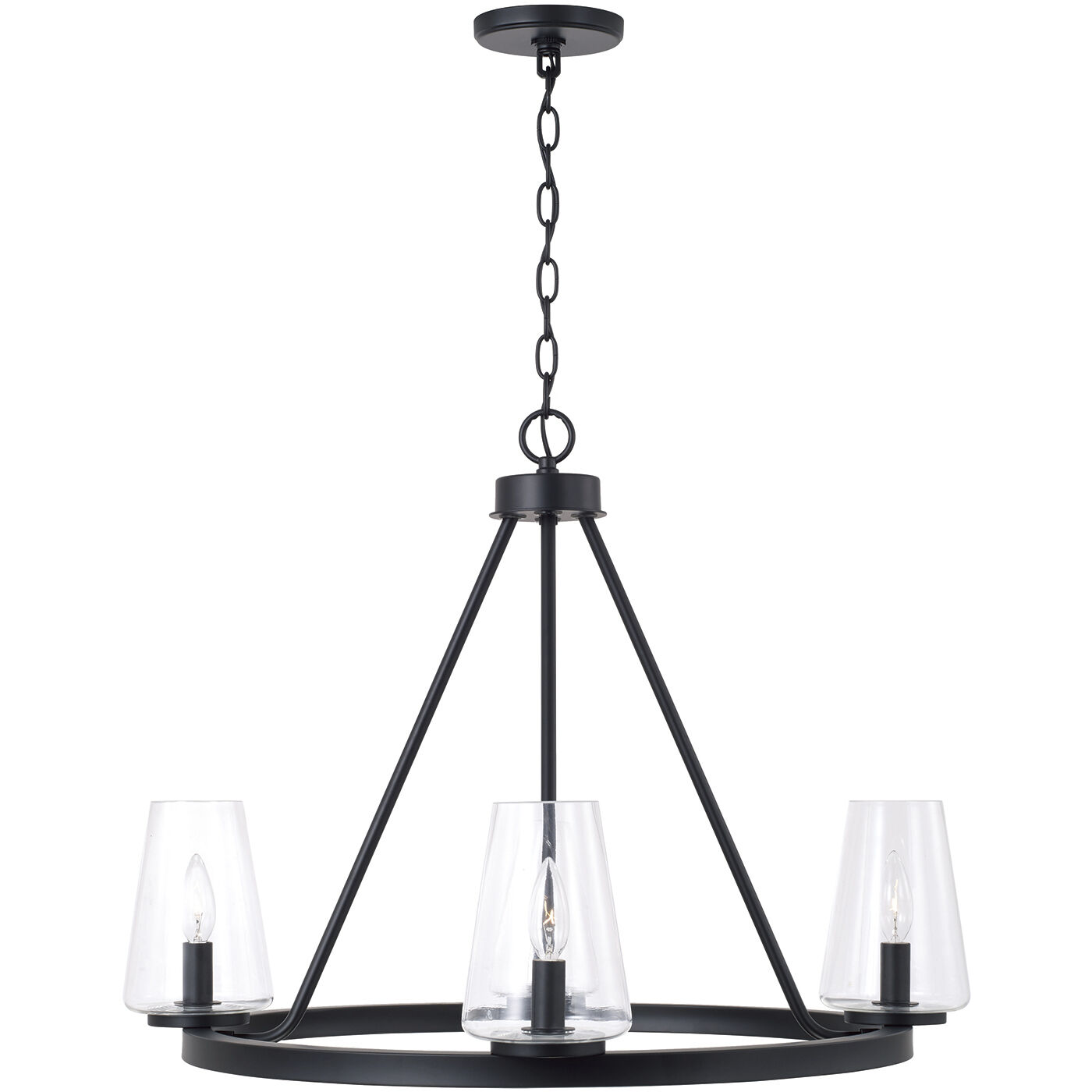 Aaron 4 Light 28 inch Matte Black Chandelier Ceiling Light