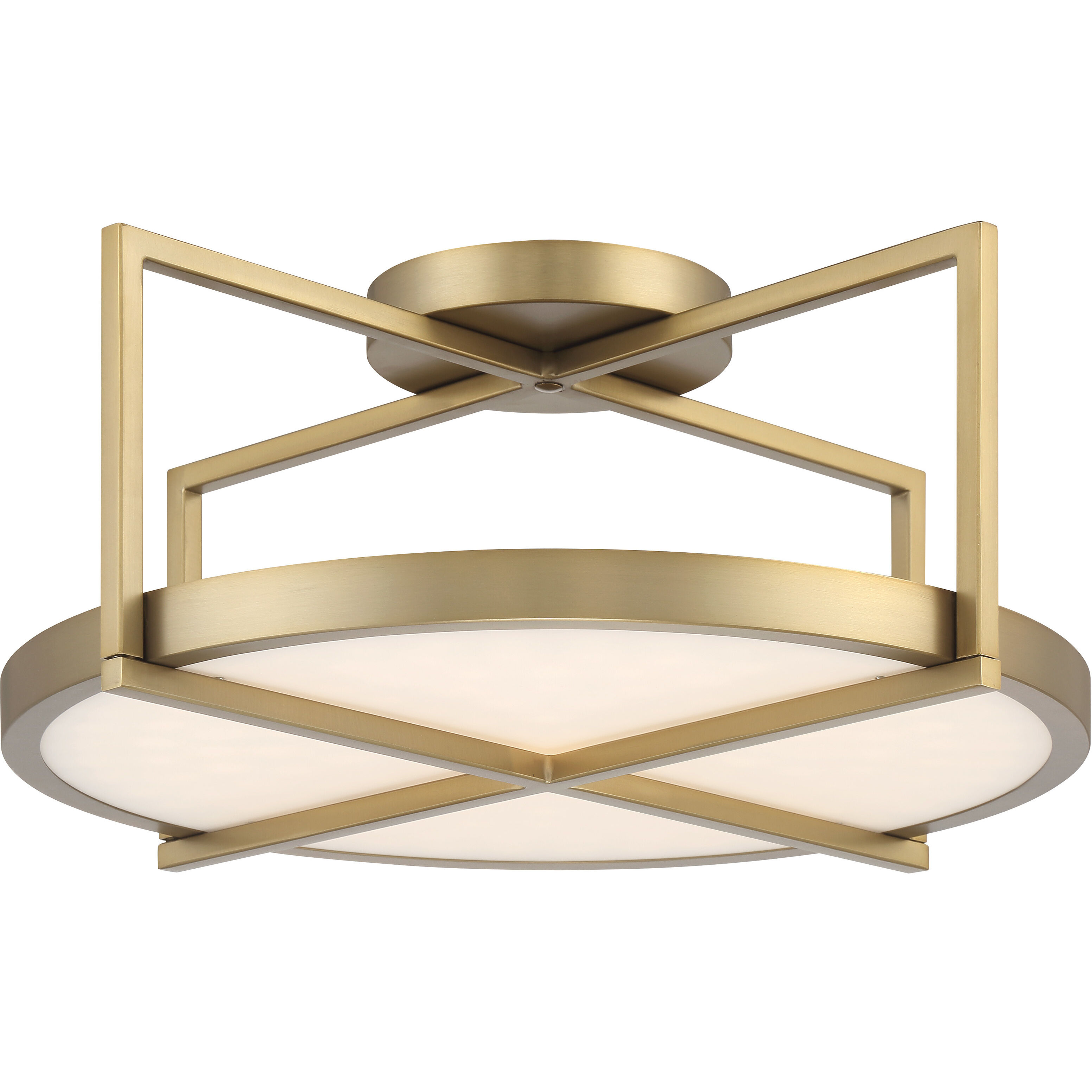 Boada LED 18 inch Soft Brass Semi Flush Ceiling Light
