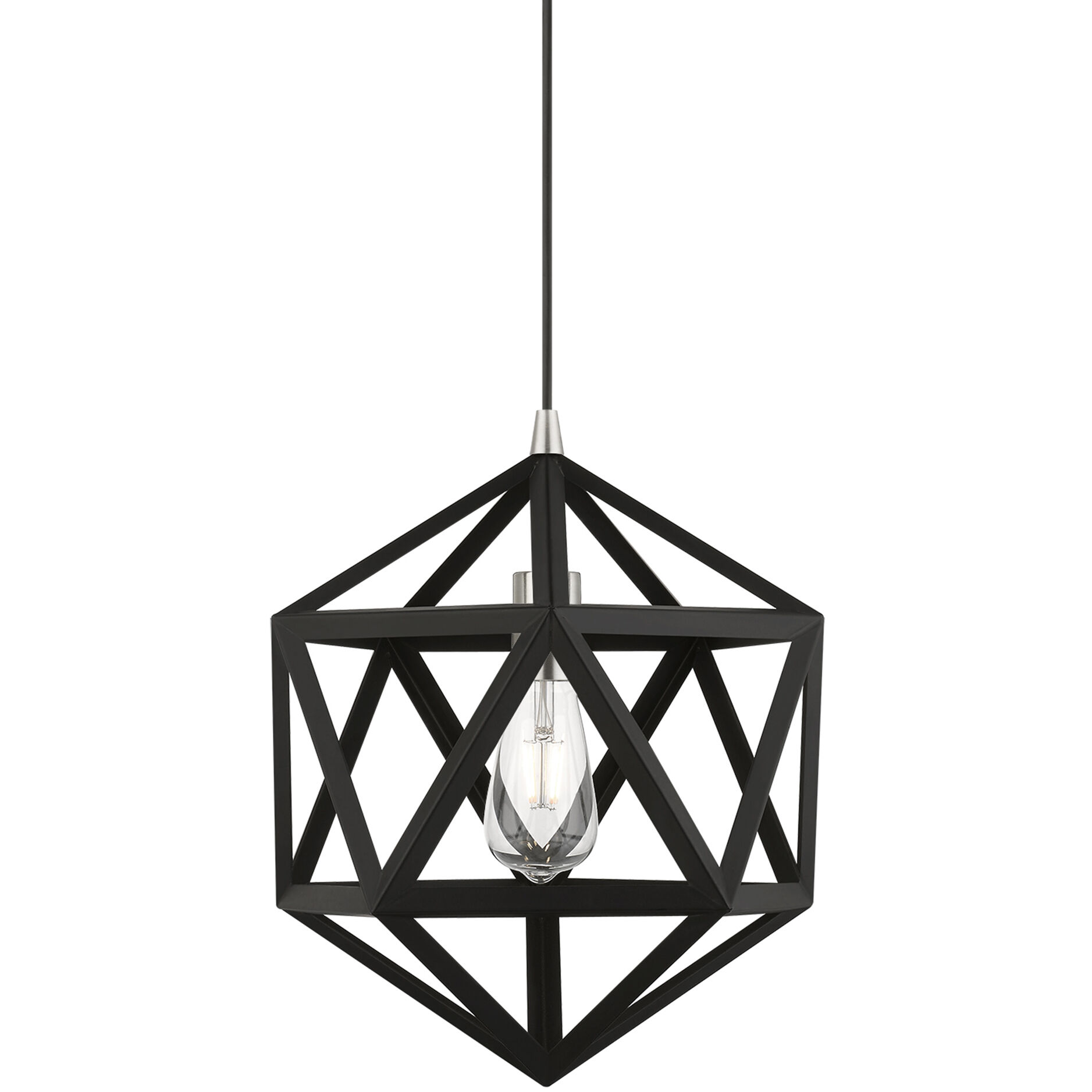 Ashland 1 Light 13 inch Black with Brushed Nickel Accents Pendant Ceiling Light