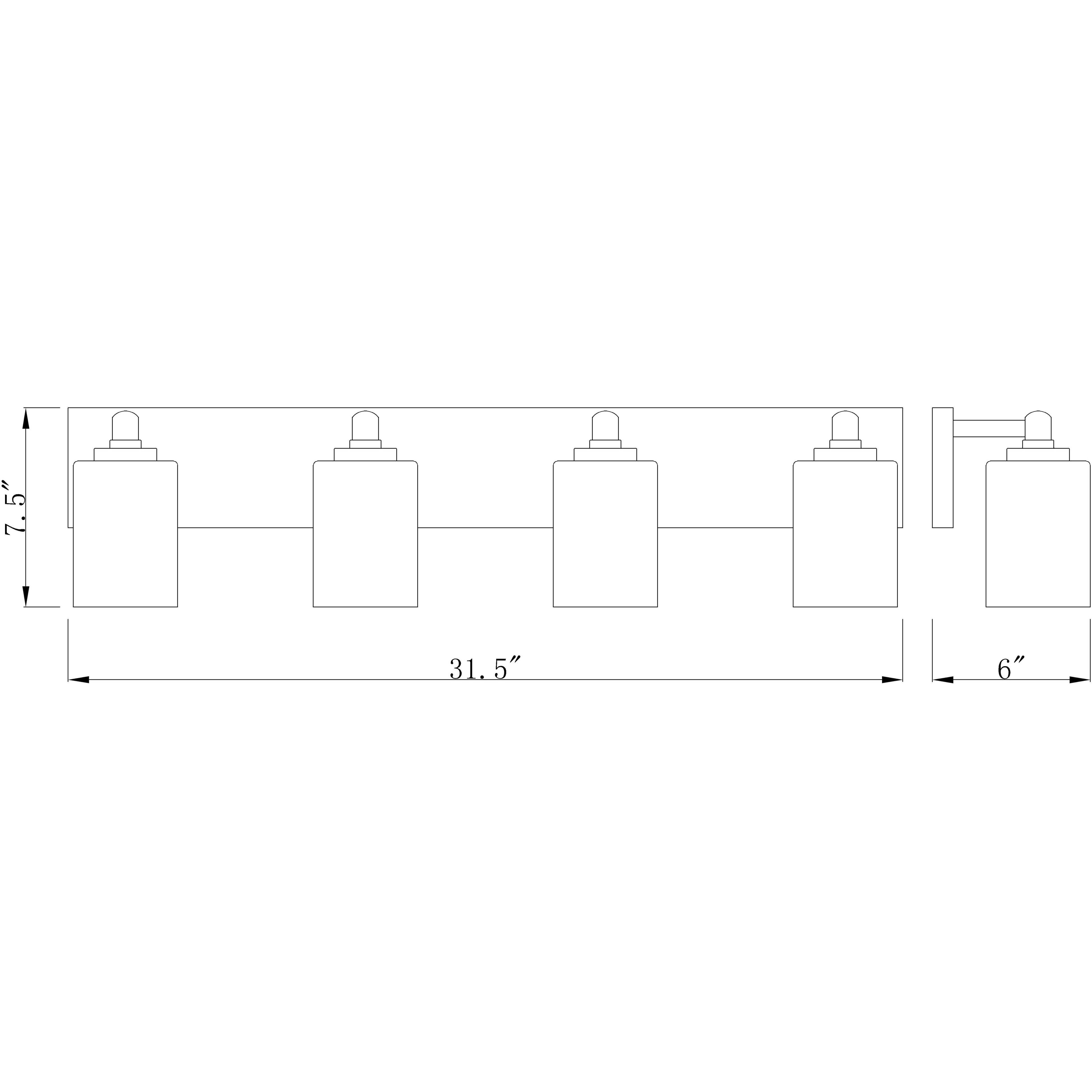 Soledad 4 Light 31.5 inch Matte Black Vanity Wall Light