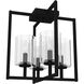 Kerrison 4 Light 14.5 inch Natural Black Iron Semi-Flush Mount Ceiling Light, Small