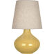 June 30.75 inch 150.00 watt Sunset Yellow Table Lamp Portable Light in Buff Linen