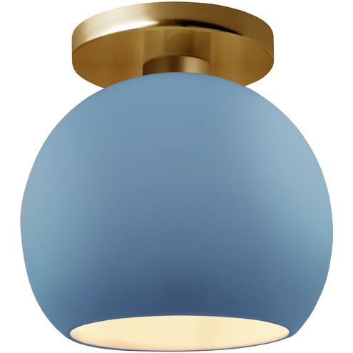 Radiance LED 10 inch Sky Blue and Brushed Brass Semi Flush Ceiling Light
