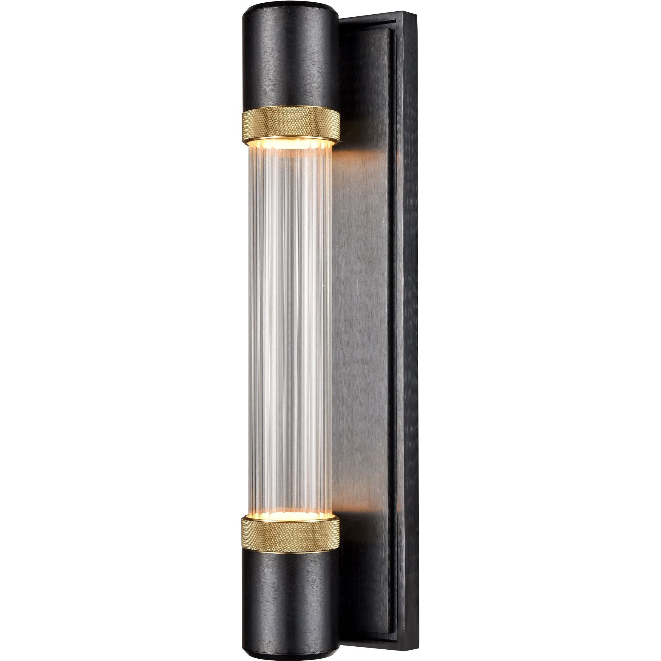 Zigrina 2 Light 5.25 inch Satin Brushed Black with Aged Brass Wall Sconce Wall Light