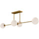 Alora Mood Cassia 4 Light 13.38 inch Aged Gold Linear Pendant Ceiling Light in Opal Glass Shade