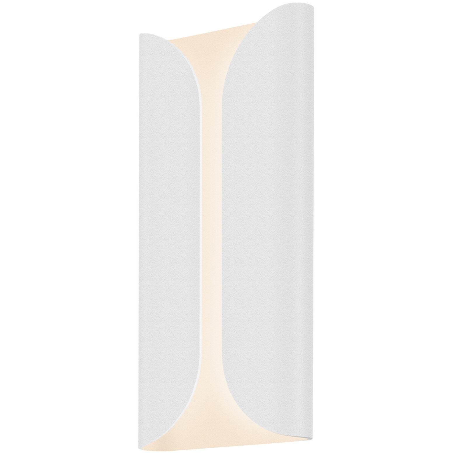 Folds LED 14 inch Textured White Indoor-Outdoor Sconce, Inside-Out