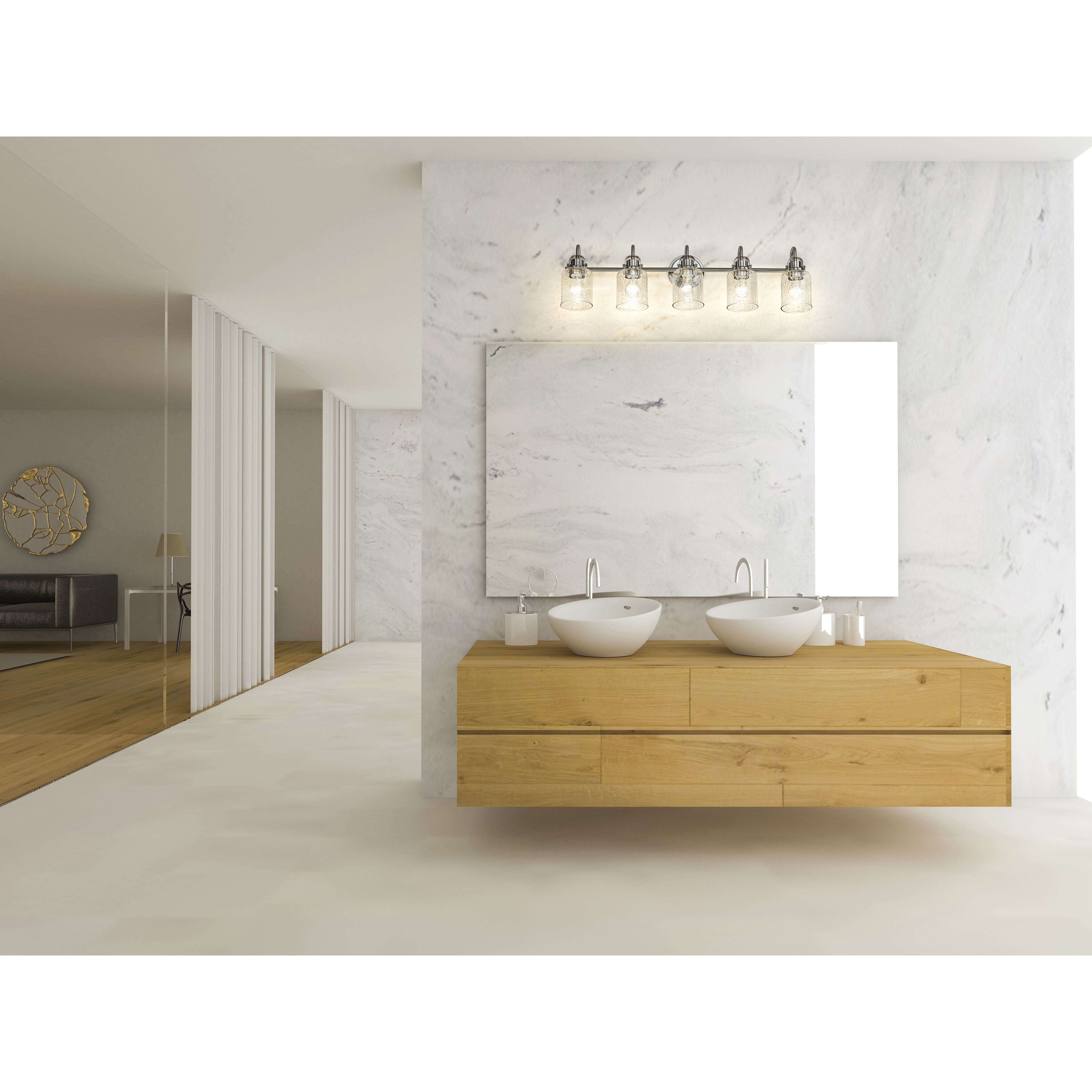 Kinsley 5 Light 35 inch Brushed Nickel Vanity Wall Light