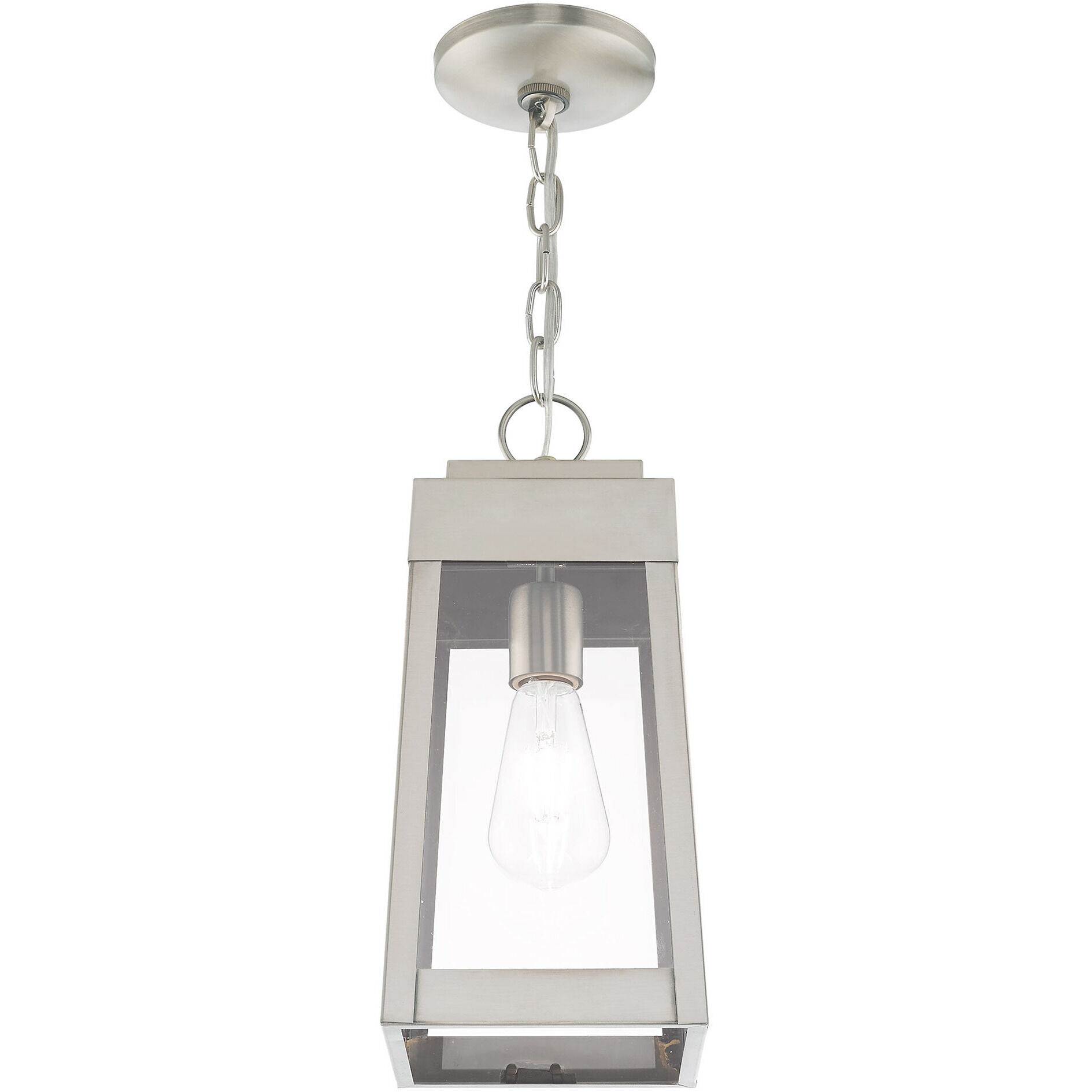 Oslo 1 Light 6 inch Brushed Nickel Outdoor Pendant Lantern
