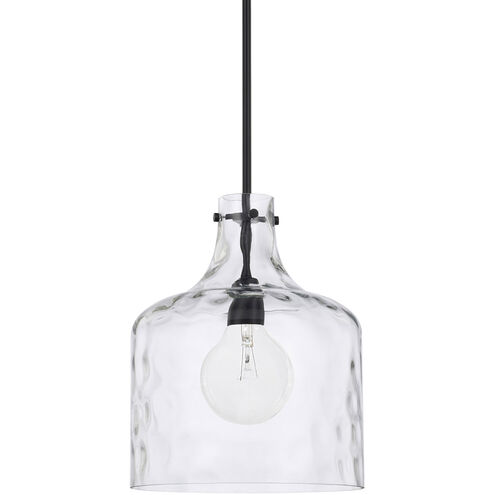 Elijah 1 Light 12 inch Matte Black Pendant Ceiling Light