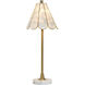 Verity 26 inch 40 watt White Marble and Polished Brass Table Lamp Portable Light