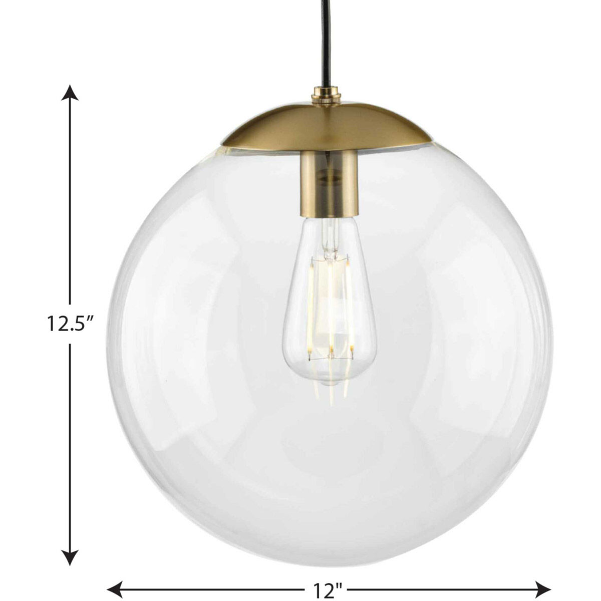 Atwell 1 Light 12 inch Brushed Bronze Pendant Ceiling Light, Large