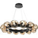 Luna LED Matte Black Multi-Pendant Ceiling Light in 3000K LED, Geo Inner - Bronze Outer
