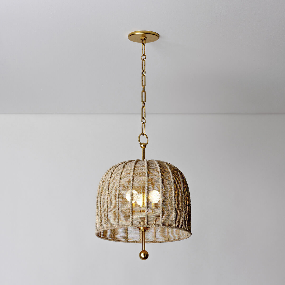 Lonnie 3 Light 15.25 inch Vintage Gold Leaf Pendant Ceiling Light