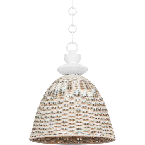 Kahn 1 Light 15 inch Gesso White Pendant Ceiling Light