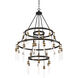Campbell 35 Light 42.38 inch Vintage Black with Warm Brass Chandelier Ceiling Light