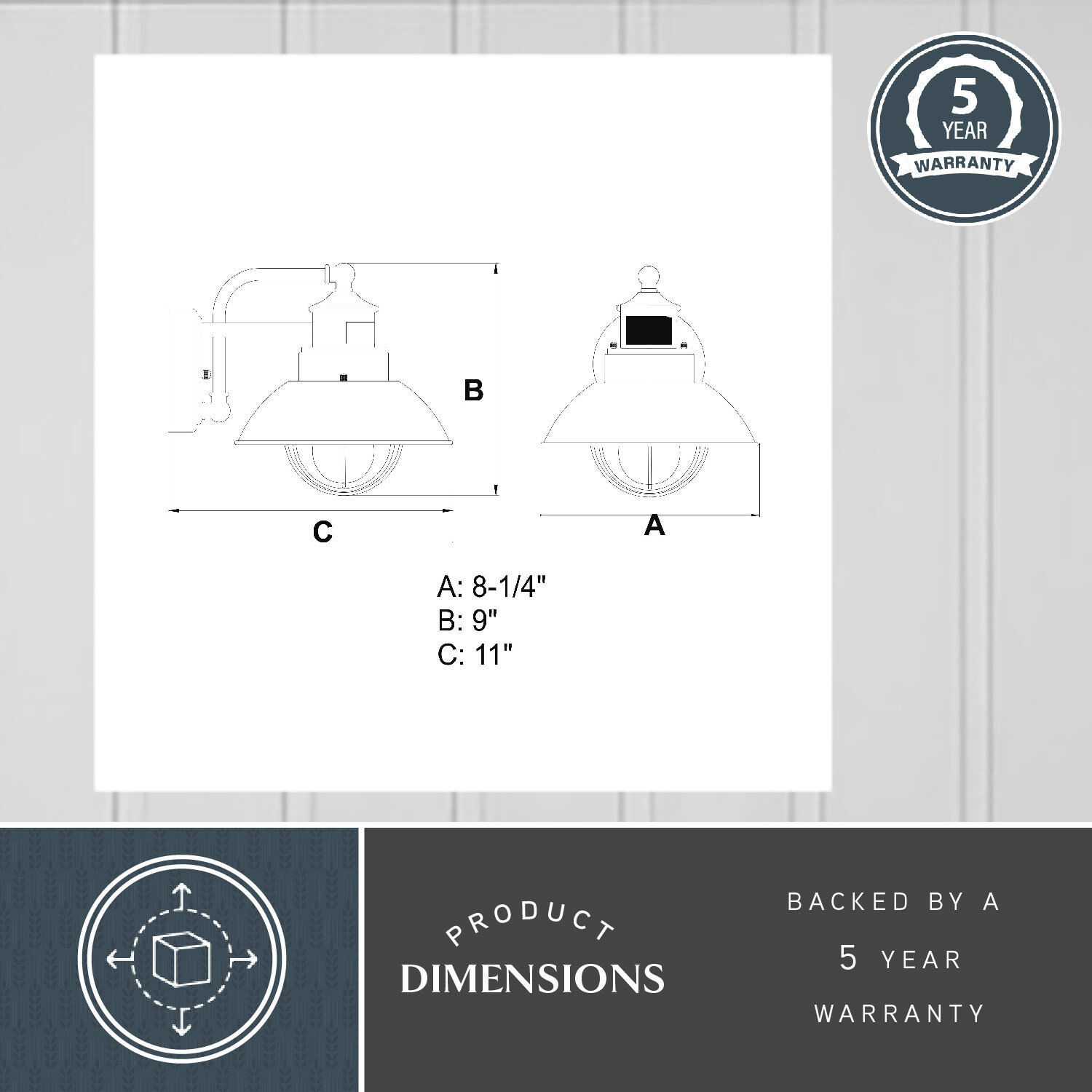 Harwich Textured Black Outdoor Motion Sensor