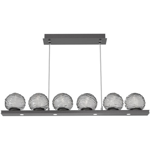 Gaia LED 48 inch Graphite Linear Multi-Pendant Ceiling Light in Smoke, 2700K LED