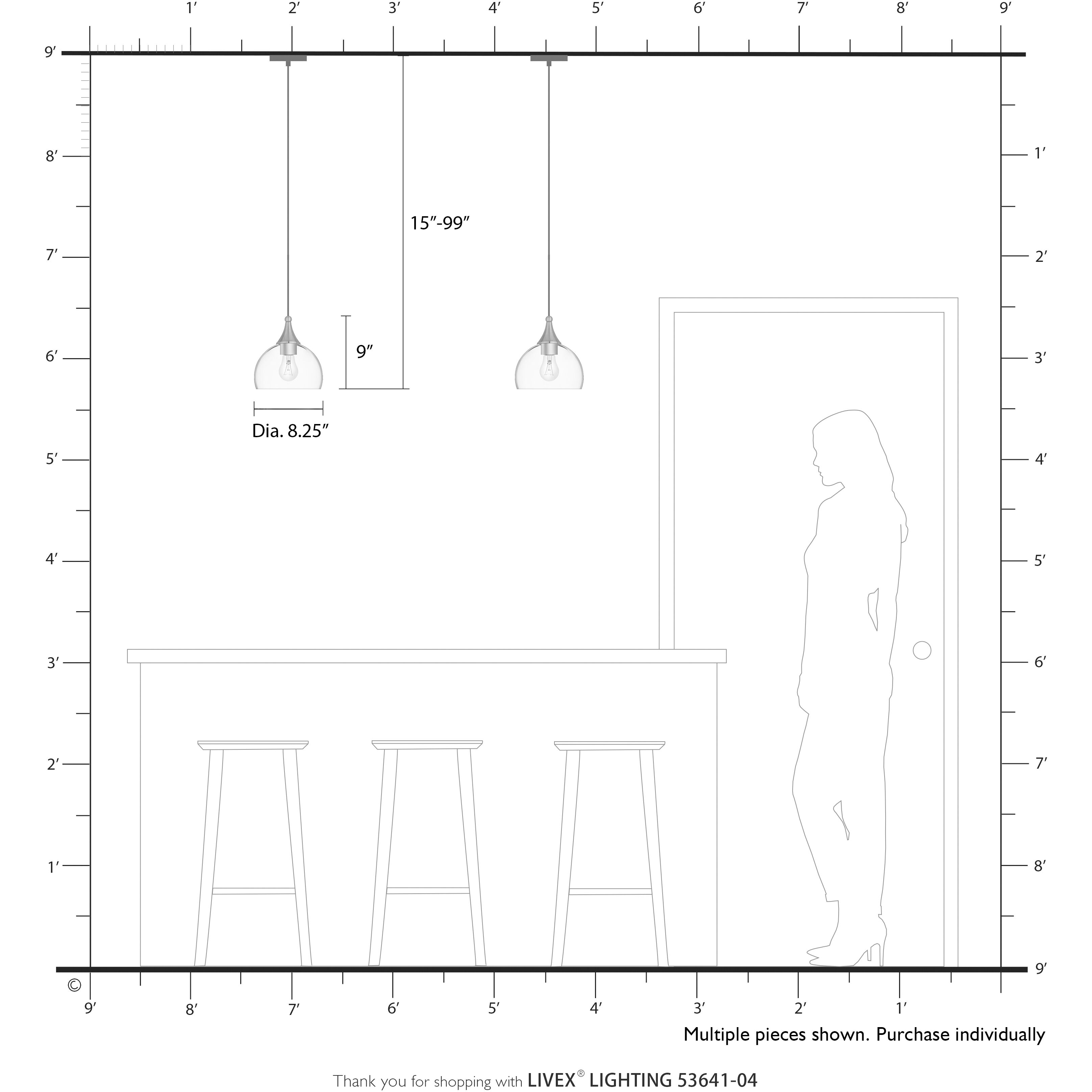 Glendon 1 Light 8.25 inch Black with Brushed Nickel Accents Glass Pendant Ceiling Light