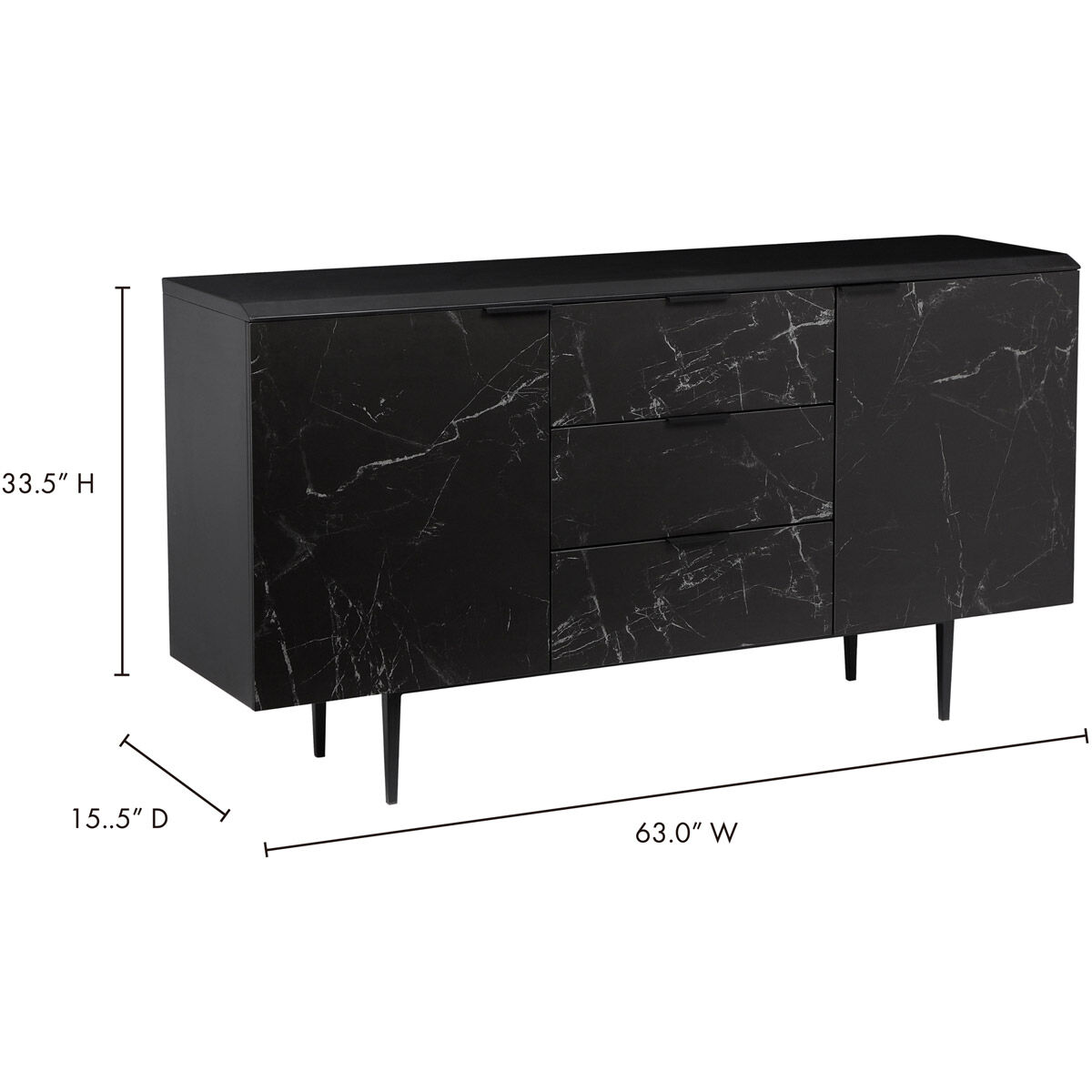 Medici 63 X 16 inch Black Sideboard