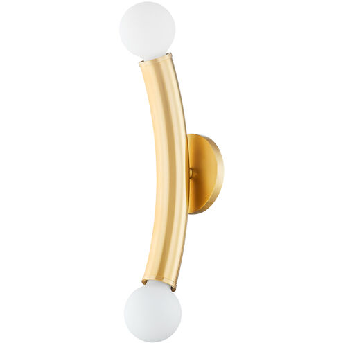 Allegra 2 Light 4.75 inch Aged Brass Wall Sconce Wall Light