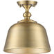 Berg 1 Light 12 inch Warm Brass Semi-Flush Ceiling Light, Essentials