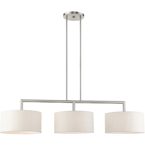 Meridian Linear Chandelier Ceiling Light in Brushed Nickel