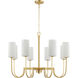 Town and Country 8 Light 34 inch Satin Brass Chandelier Ceiling Light