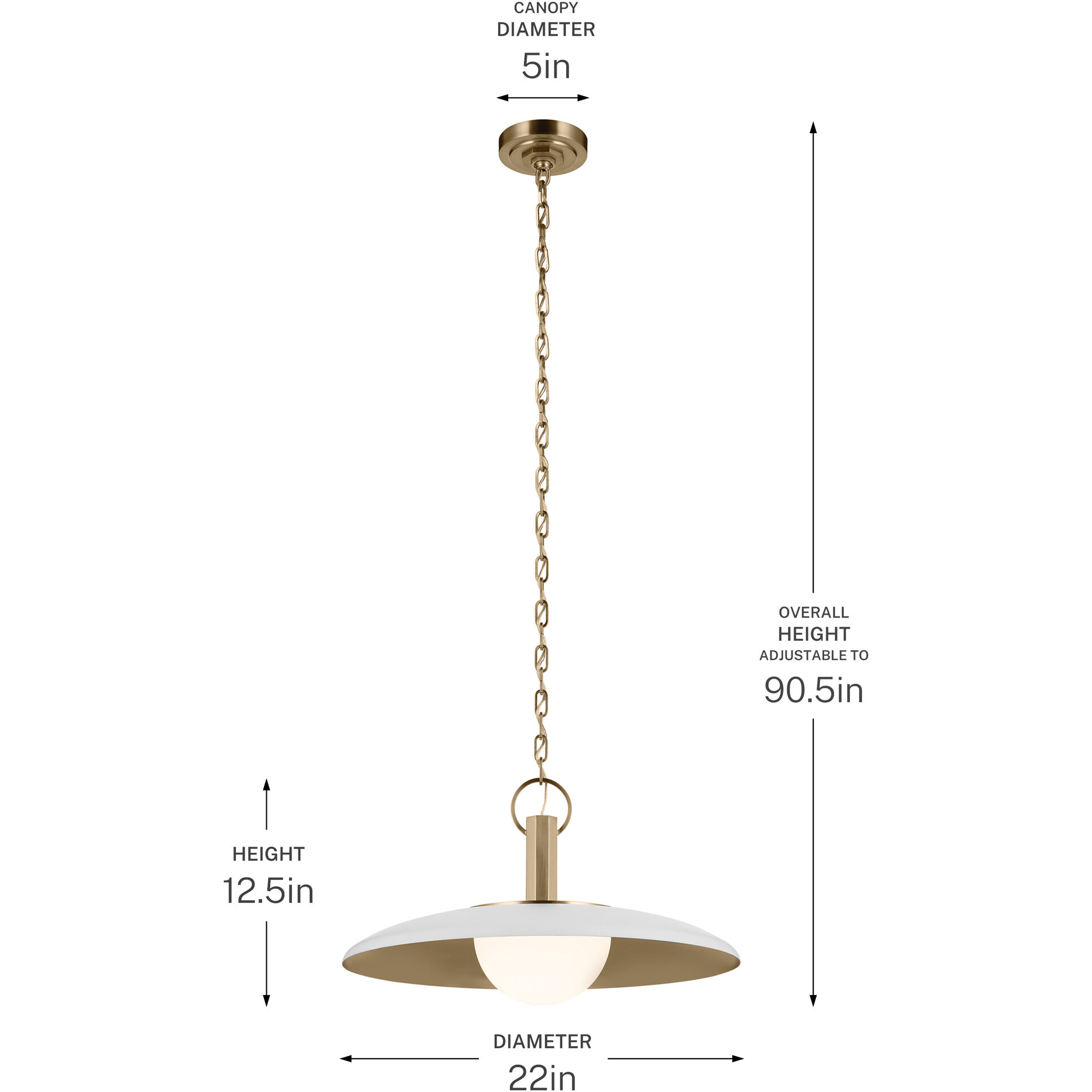 Kurio 1 Light White Pendant Ceiling Light