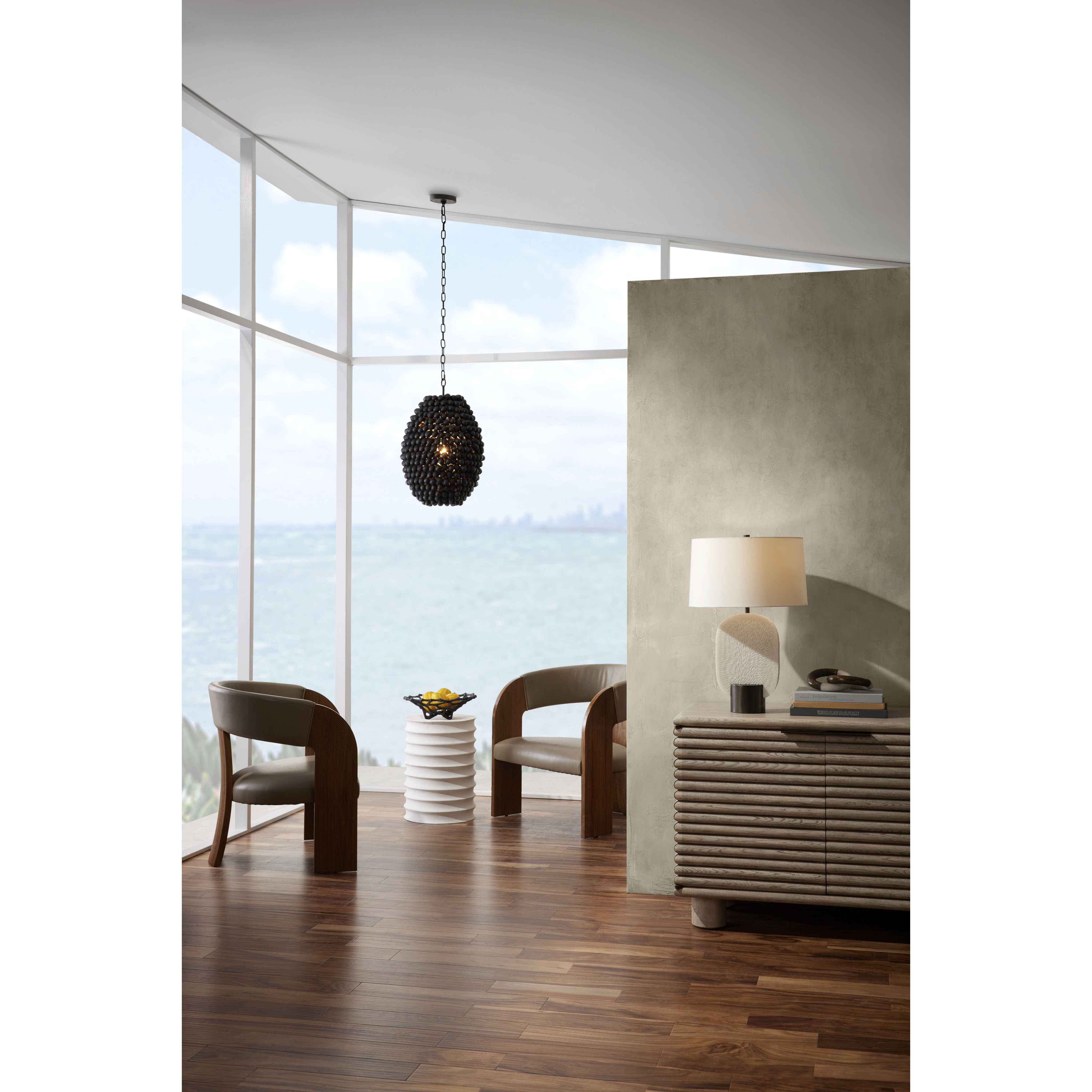 Reiko 15 inch White Gesso Accent Table