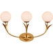 Rossville 3 Light 25.5 inch Contemporary Gold Leaf Wall Sconce Wall Light