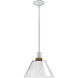 Zigrina 1 Light 11.75 inch Matte White with Aged Brass Pendant Ceiling Light