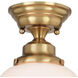Huntley 1 Light 12 inch Natural Brass Semi-Flush Mount Ceiling Light