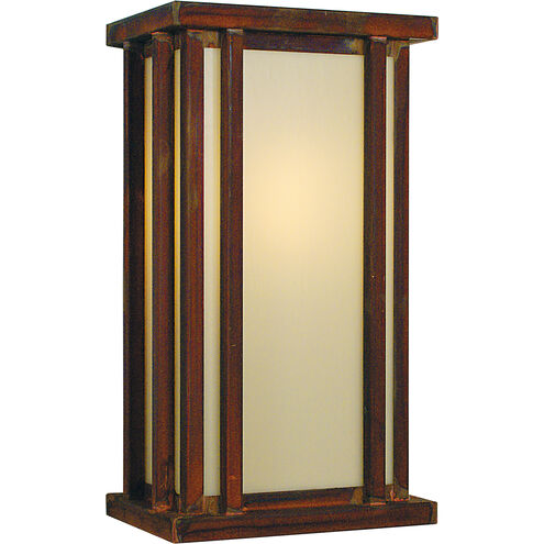 Glencoe 1 Light 8.5 inch Rustic Brown Wall Mount Wall Light in Gold White Iridescent