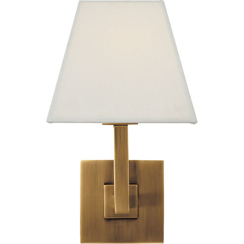 Visual Comfort Signature Collection Architectural Wall 1 Light 7 inch Hand-Rubbed Antique Brass Wall Sconce Wall Light in Square Linen S20HAB-LS - Open Box