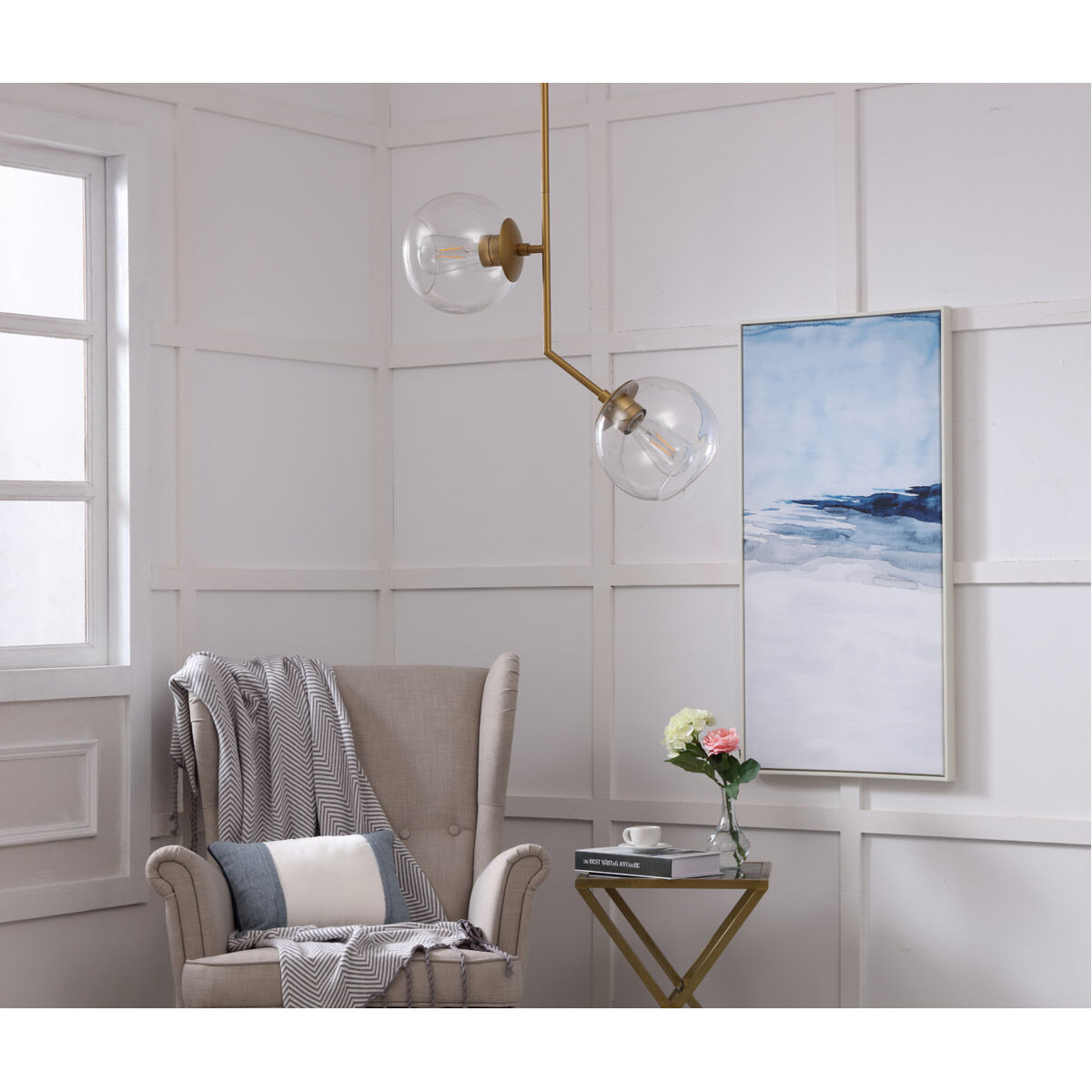 Ryland 2 Light 21 inch Brass Pendant Ceiling Light