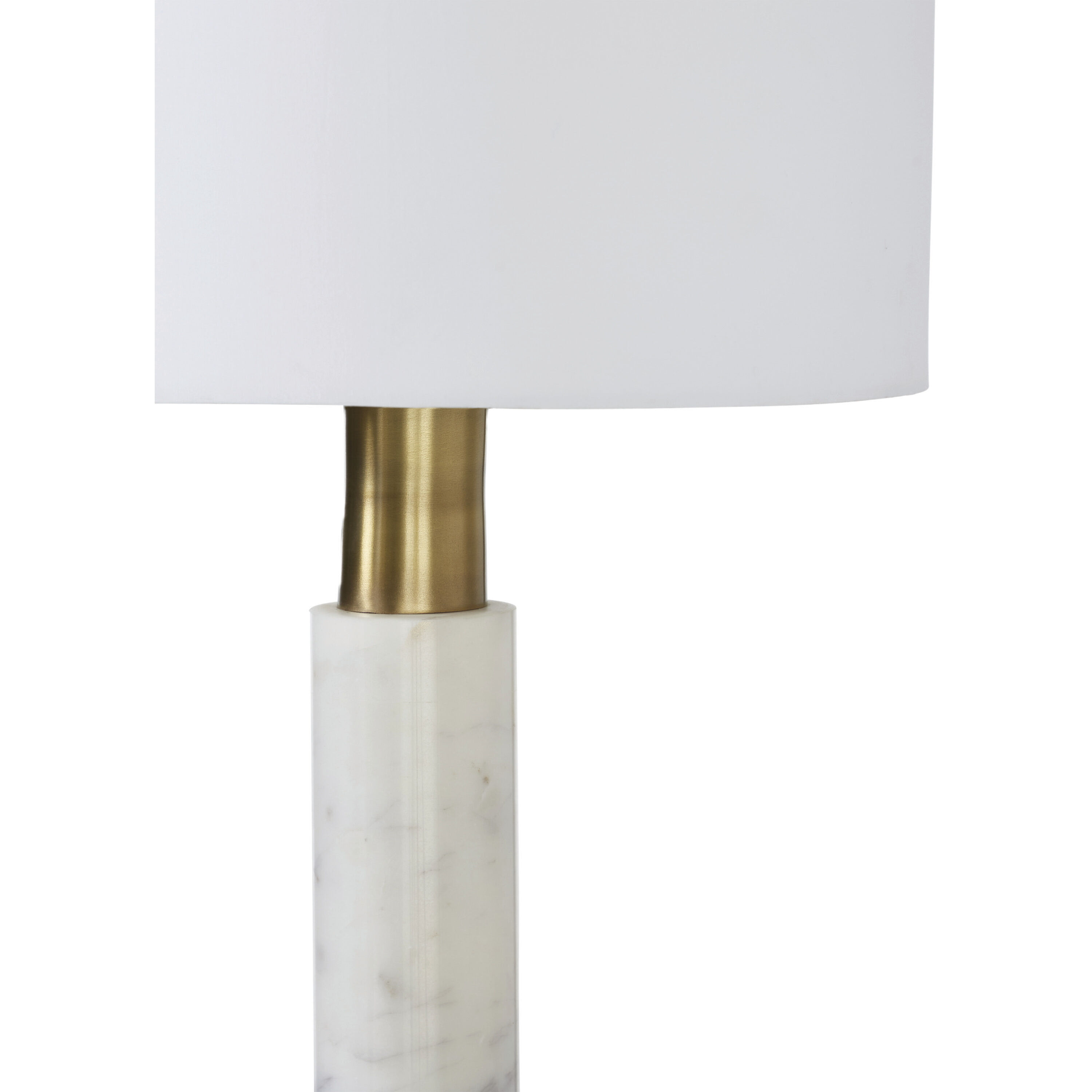 Pirot 26.5 inch 60 watt Honed White and Antique Brushed Brass Table Lamp Portable Light