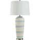 Cameron 36 inch 150.00 watt Cream and Pristine Blue and Silver Table Lamp Portable Light