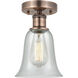 Hanover 1 Light 6.25 inch Antique Copper Flush Mount Ceiling Light in Fishnet