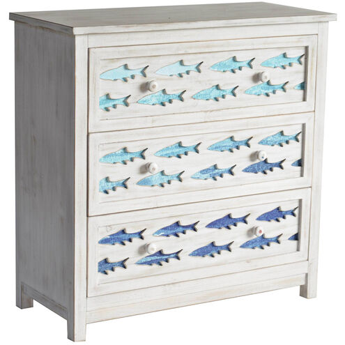 Swimming Fish White Wash and Gradient Blue Chest