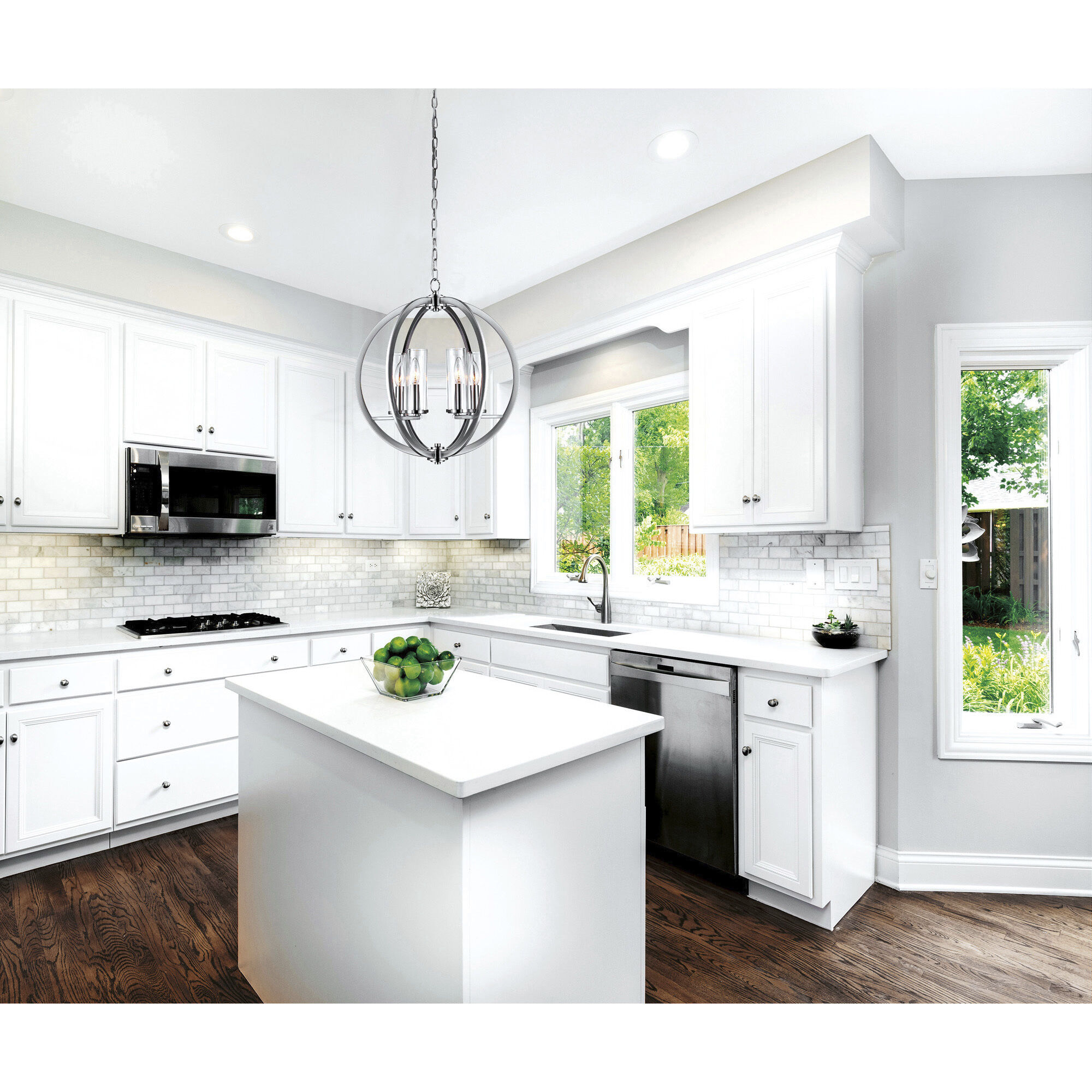 Elton 6 Light 19 inch Satin Nickel Chandelier Ceiling Light