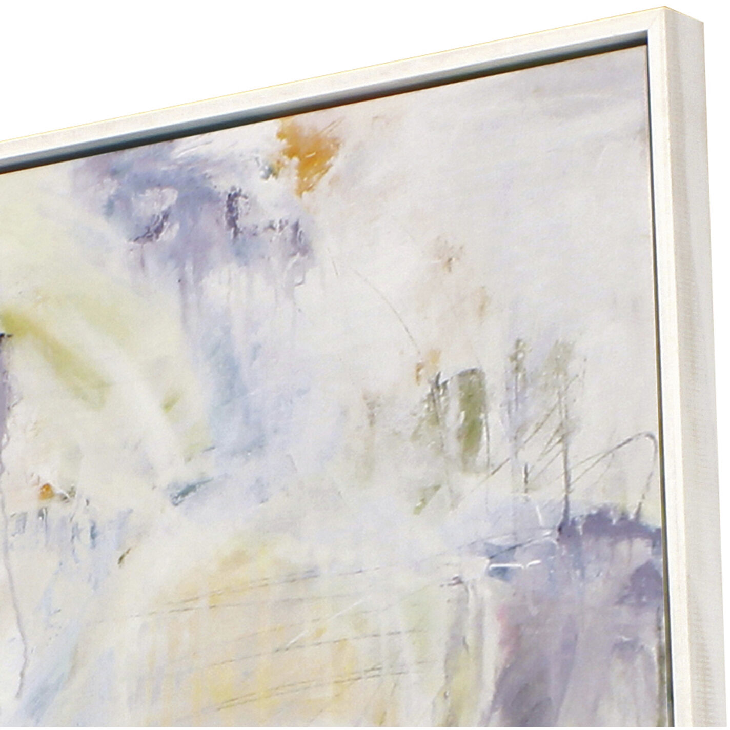 Abstract Blue and Beige and Neutral and Purple Canvas