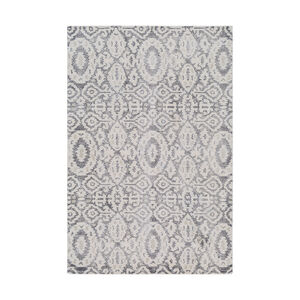 Antigua 36 X 24 inch Charcoal/Cream/Pale Blue Rugs, Rectangle